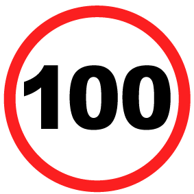 100kms sign